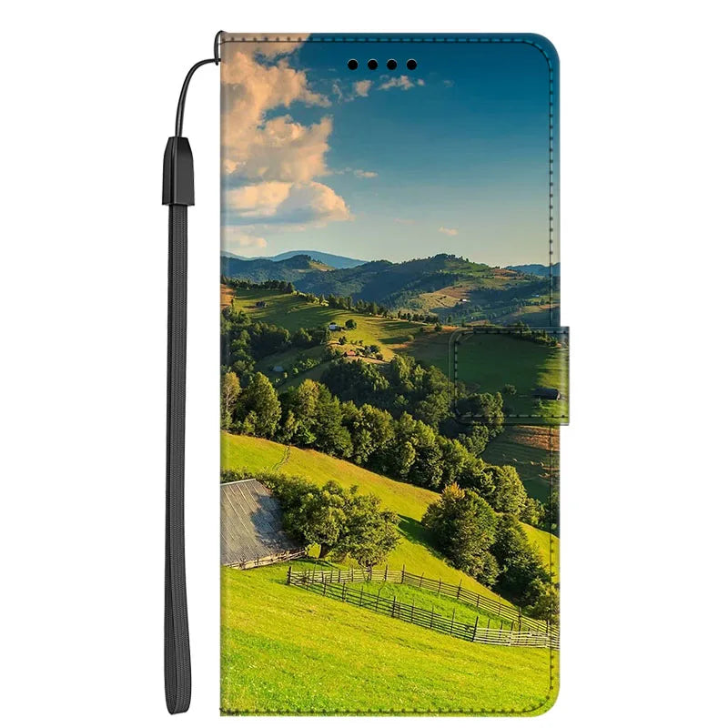 Marble Leather Wallet Flip Case- Google Pixel 7A & 7 Pro