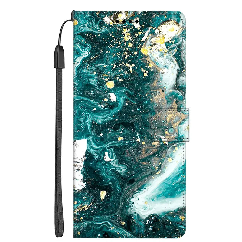 Marble Leather Wallet Flip Case- Google Pixel 7A & 7 Pro