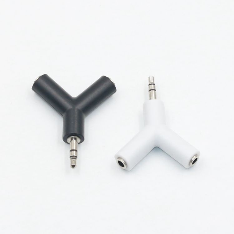 3.5mm Y-Splitter Headphone Adapter- Connect Two Earphones or Speakers