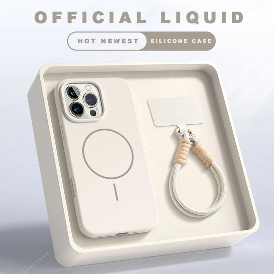 Magnetic Silicone iPhone Case with Lanyard