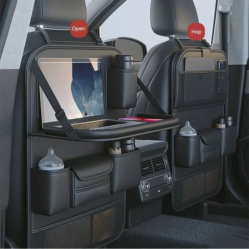 Car Back Seat Organizer with Foldable Tray Table