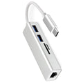 USB-C Gigabit Ethernet Hub Docking Station- Network, Card Reader & USB 3.0