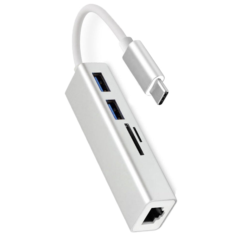 USB-C Gigabit Ethernet Hub Docking Station- Network, Card Reader & USB 3.0