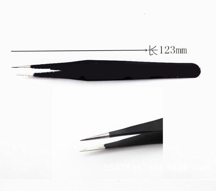 10-Piece Stainless Steel Pointed & Elbow Tweezers Kit with Canvas Bag