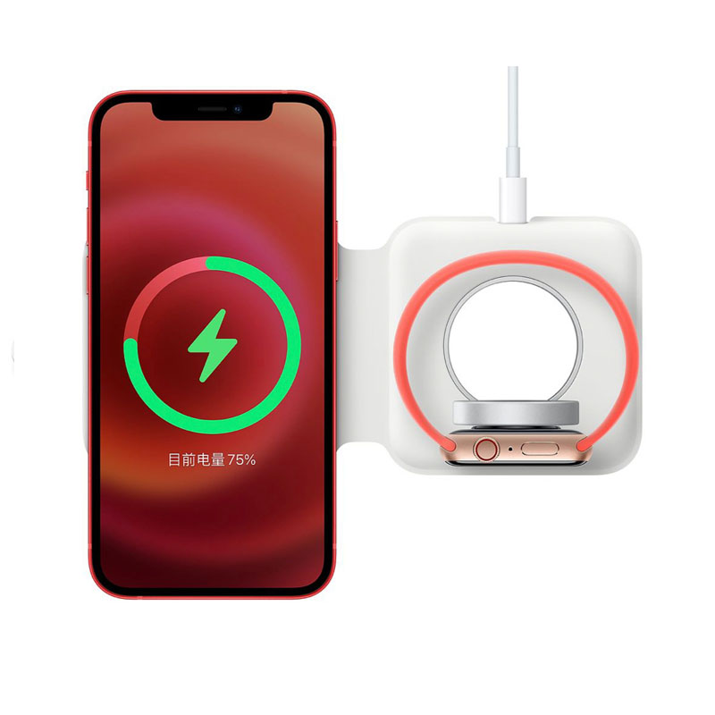 Folding Dual MagSafe Wireless Charger – Magnetic 2-in-1 Charging for iPhone, Apple Watch & AirPods