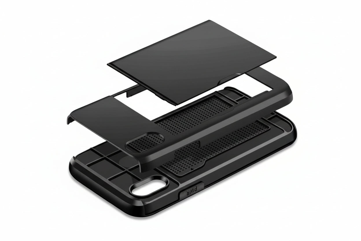 Dual-Layer Hybrid Armor Mobile Phone Card Case - TPU + PC Protection