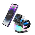 4-in-1 Rotatable Magnetic Wireless Charger Stand with Colorful LED Night Light