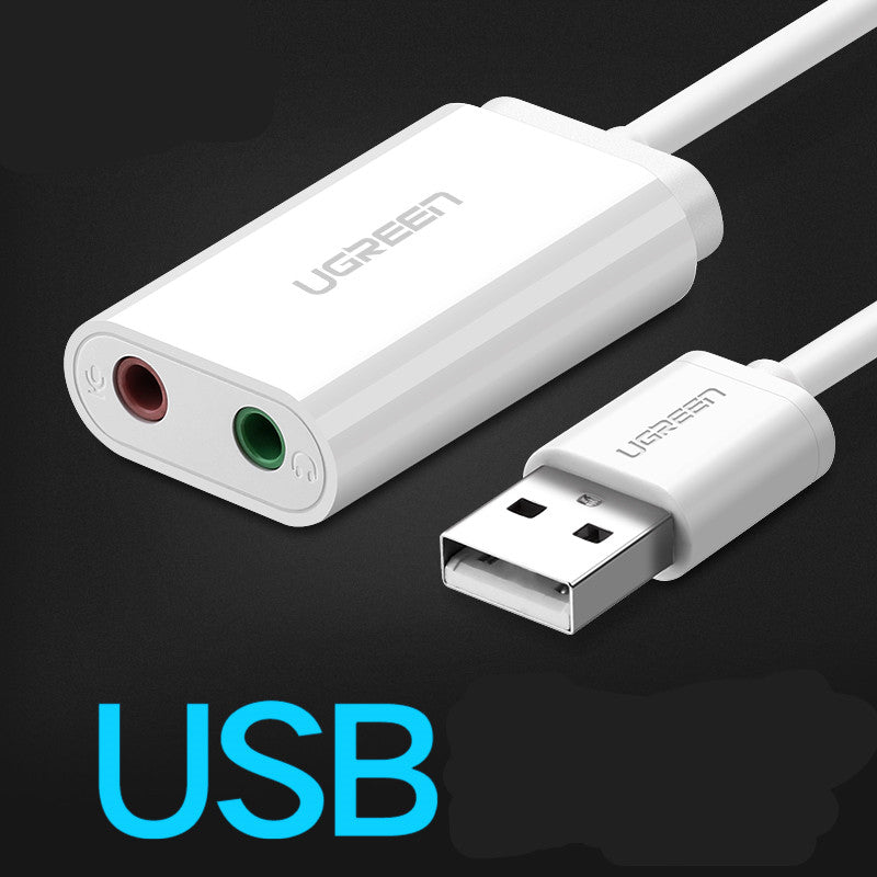 3.5mm Audio Sound Card Headphone Converter- USB External Sound Card
