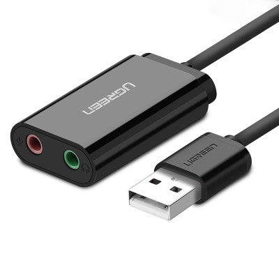 3.5mm Audio Sound Card Headphone Converter- USB External Sound Card