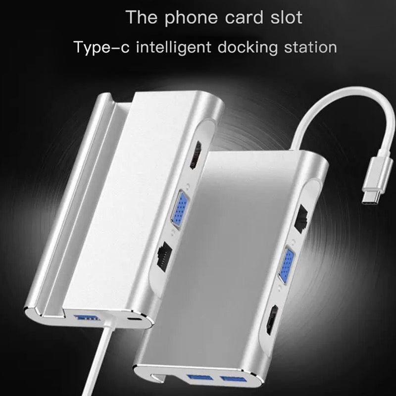 Type-C 8-in-1 Multifunctional Hub- 4K Multi-Screen Converter