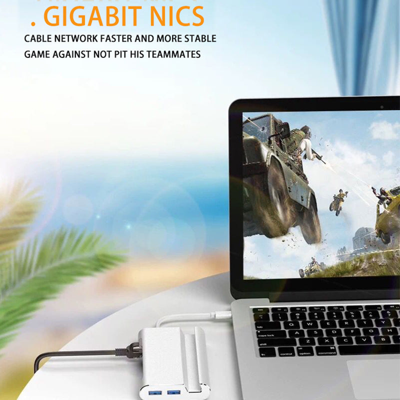 Type-C 8-in-1 Multifunctional Hub- 4K Multi-Screen Converter