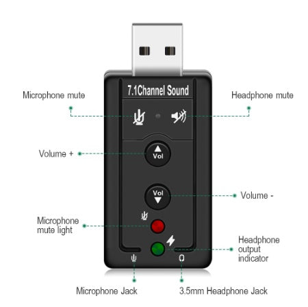 7.1 USB External Sound Card