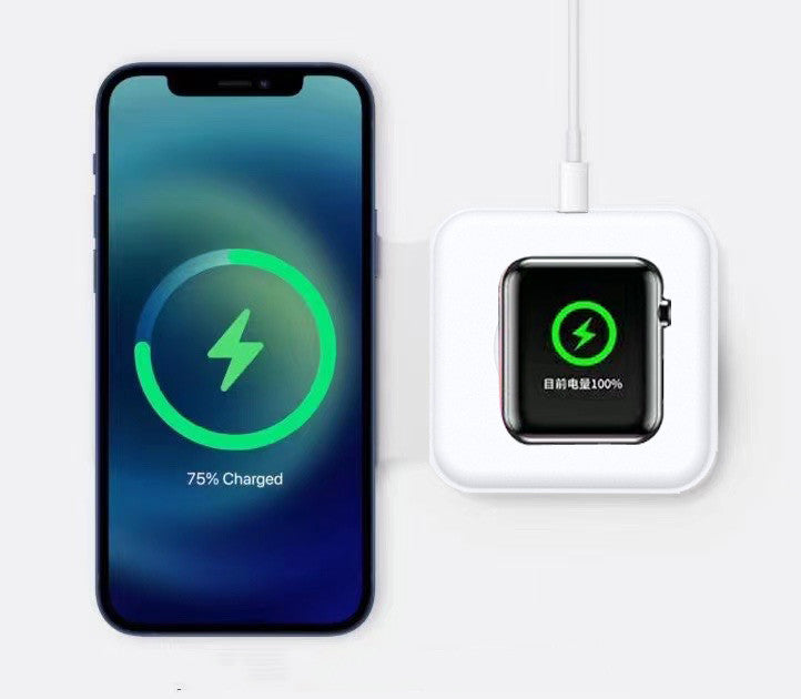 Folding Dual MagSafe Wireless Charger – Magnetic 2-in-1 Charging for iPhone, Apple Watch & AirPods