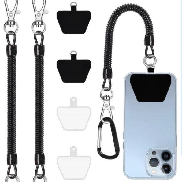 Phone Back Sticker Anti-Loss Lanyard- Universal TPU Patch with Carabiner