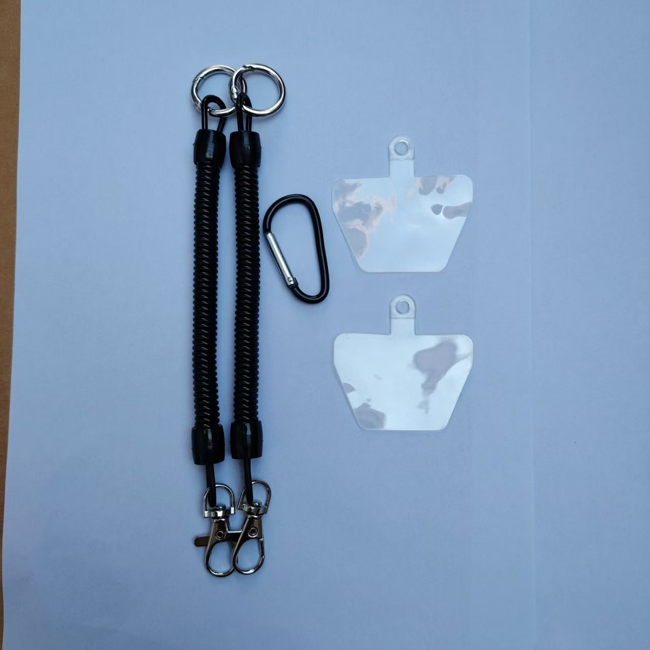 Phone Back Sticker Anti-Loss Lanyard- Universal TPU Patch with Carabiner