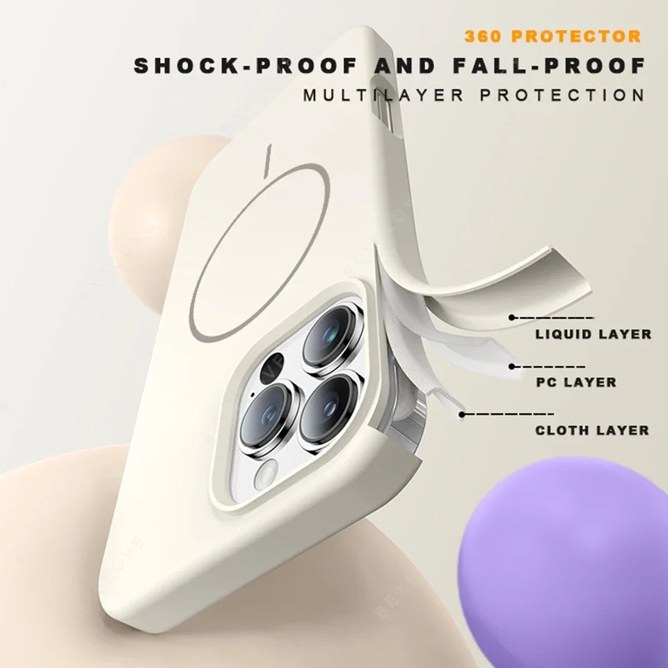 Magnetic Silicone iPhone Case with Lanyard