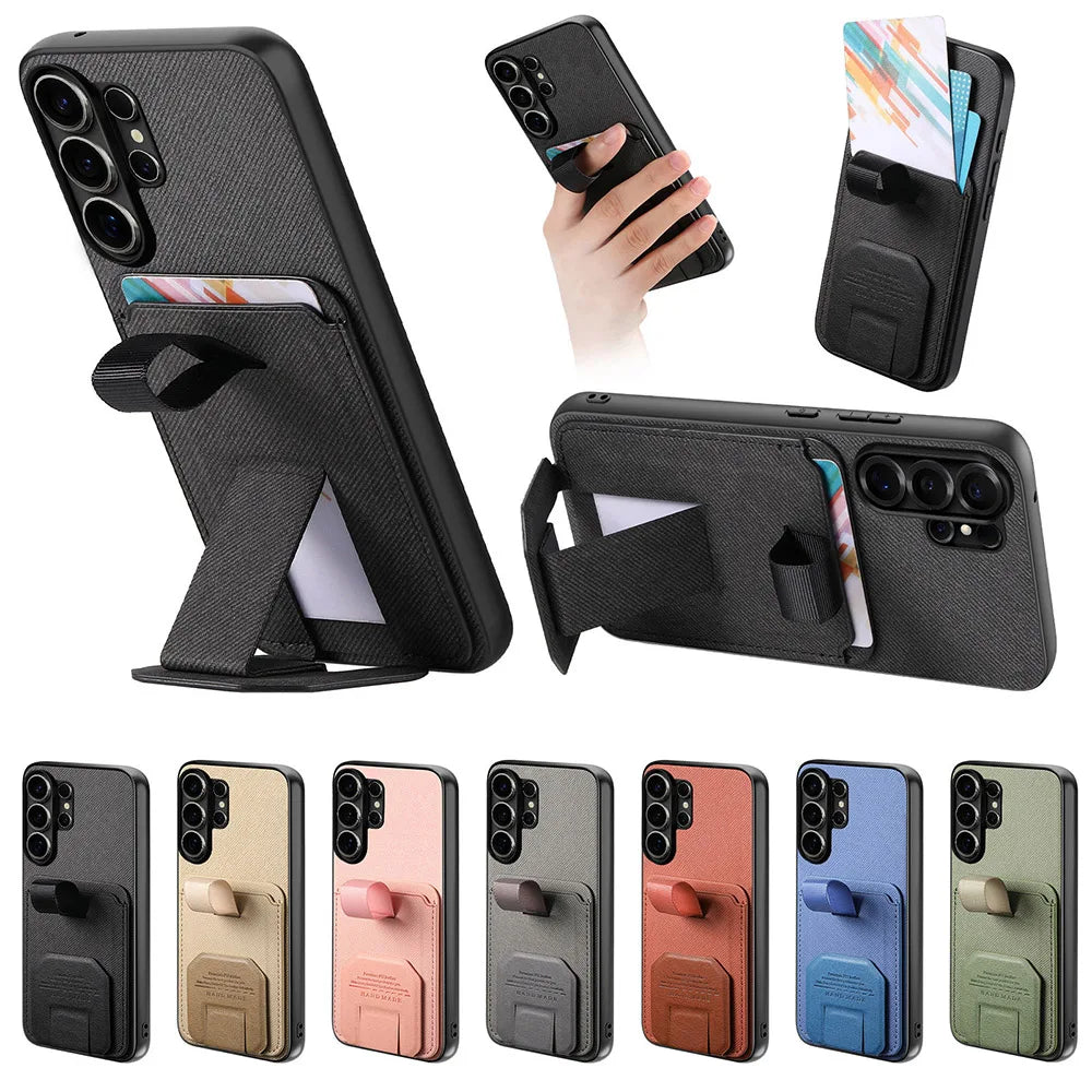 Non-Slip Grip Case with Card Holder & Stand – Samsung Galaxy Series