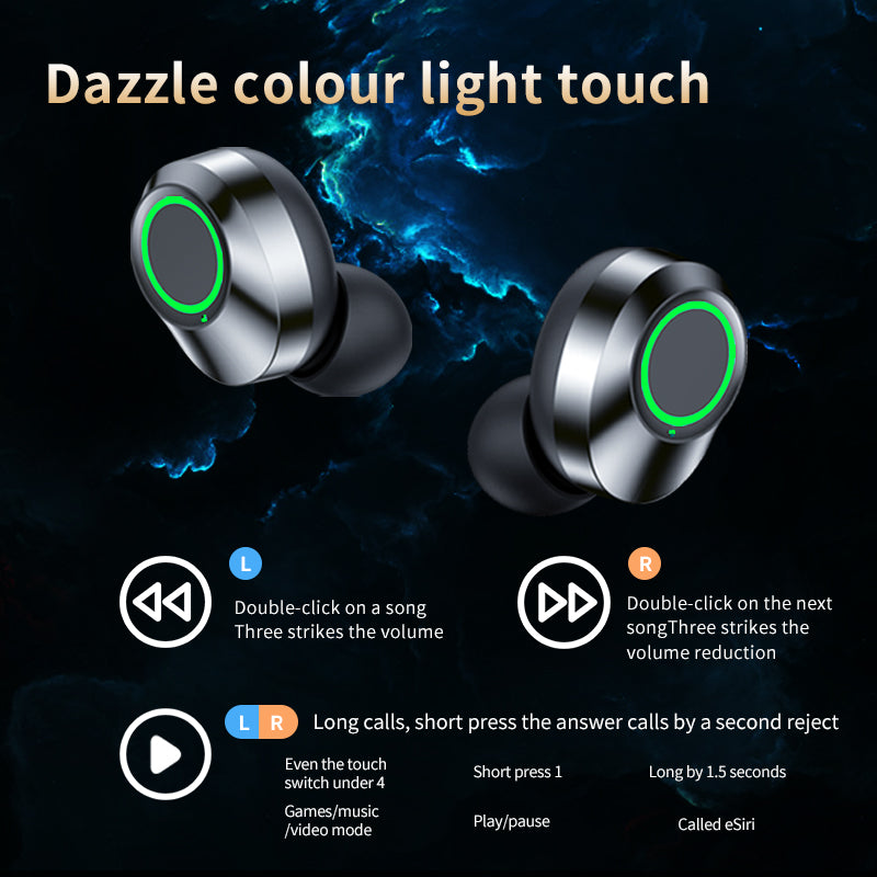 YD03 TWS Wireless Bluetooth Earbuds with Smart LED Display, Noise-Cancelling Mic & Breathing Light
