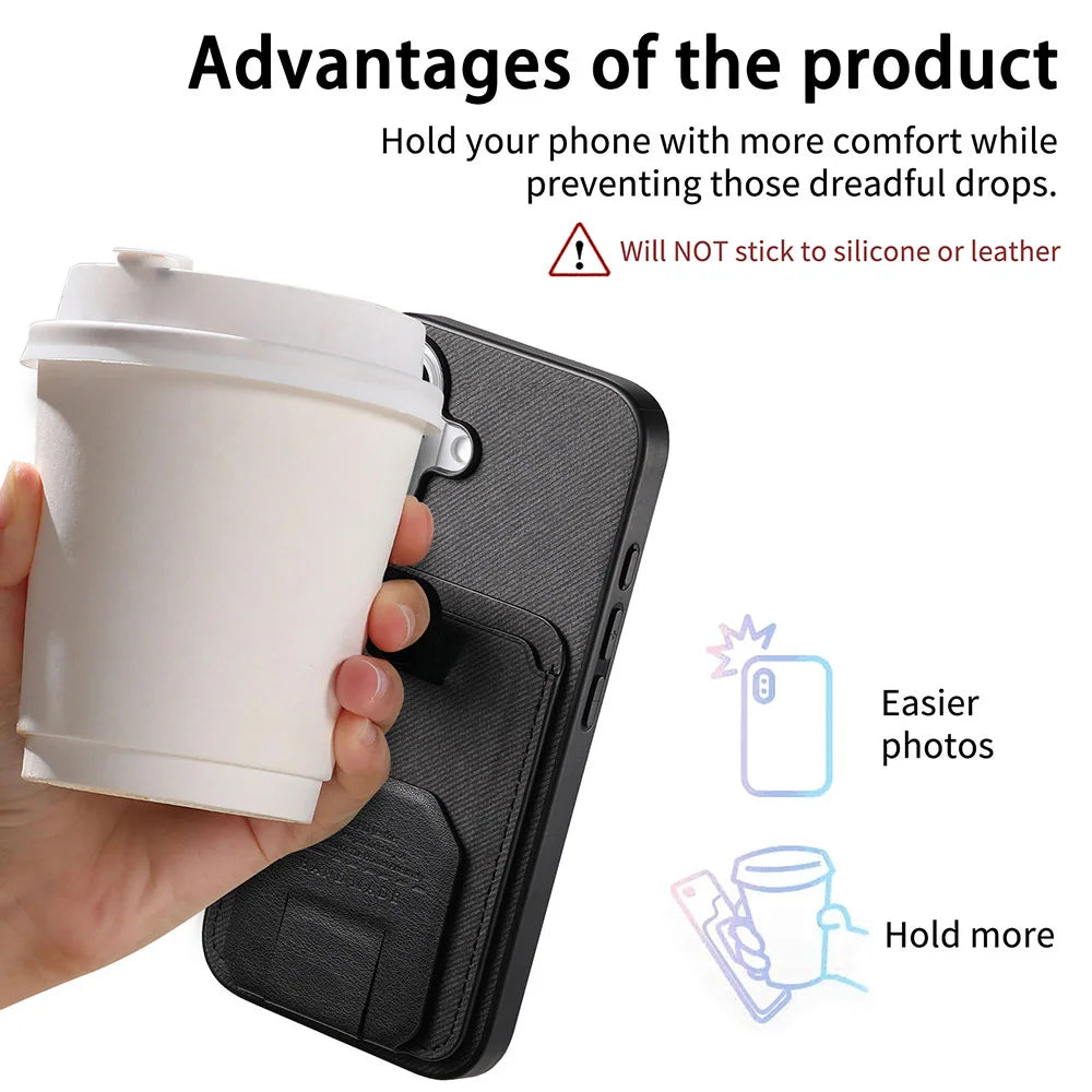 Non-Slip Grip Case with Card Holder & Stand – Samsung Galaxy Series