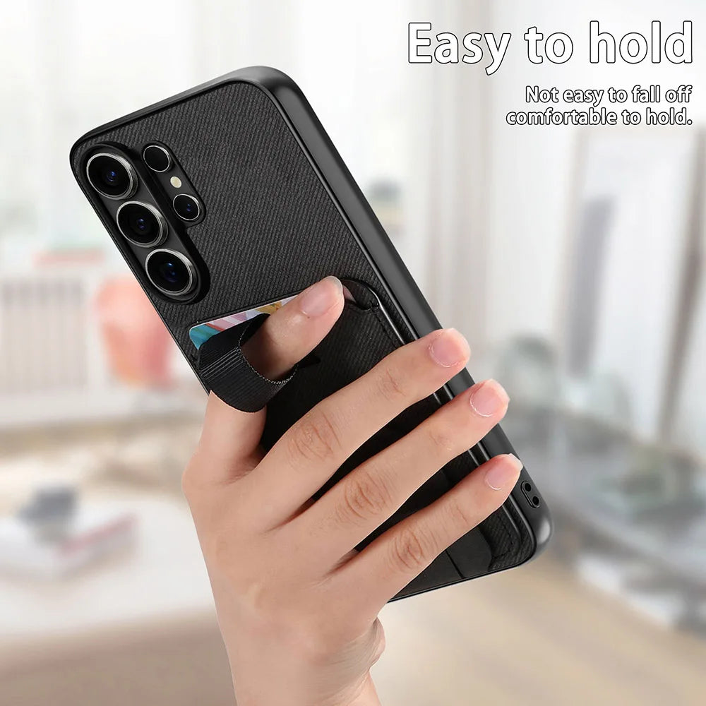 Non-Slip Grip Case with Card Holder & Stand – Samsung Galaxy Series