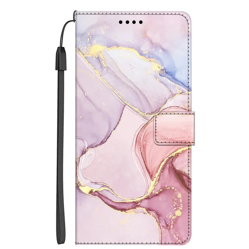 Marble Leather Wallet Flip Case- Google Pixel 7A & 7 Pro