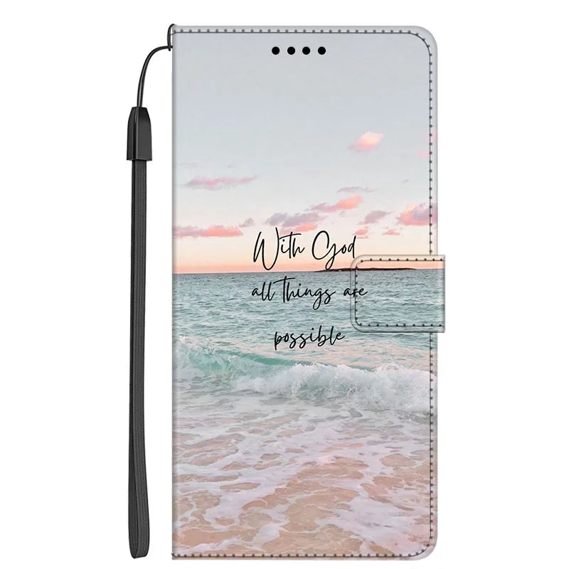 Marble Leather Wallet Flip Case- Google Pixel 7A & 7 Pro