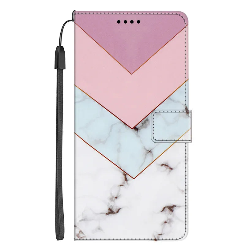 Marble Leather Wallet Flip Case- Google Pixel 7A & 7 Pro