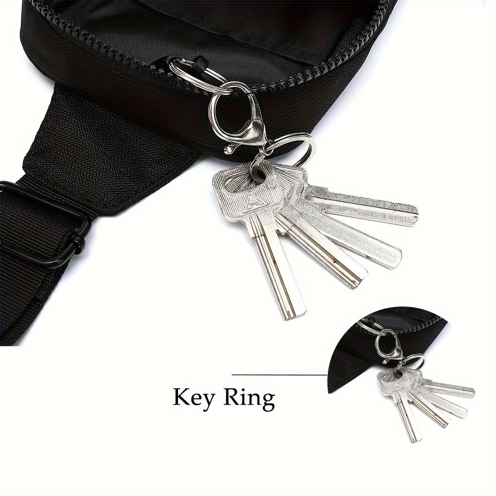 Mini Sling Crossbody Bag- Unisex Travel Chest Pack (Black)