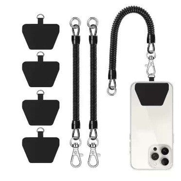 Phone Back Sticker Anti-Loss Lanyard- Universal TPU Patch with Carabiner