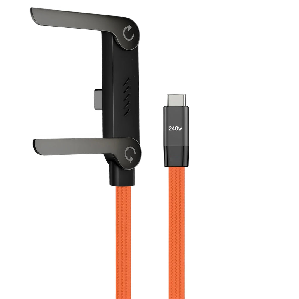 240W Fast Charging Cable with Foldable Phone Stand