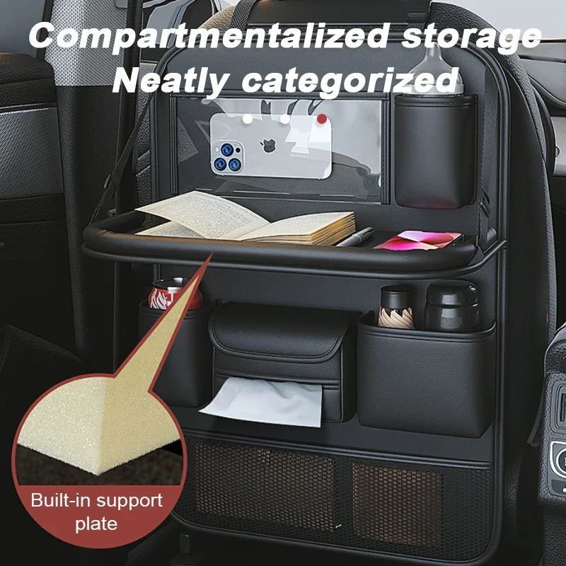 Car Back Seat Organizer with Foldable Tray Table
