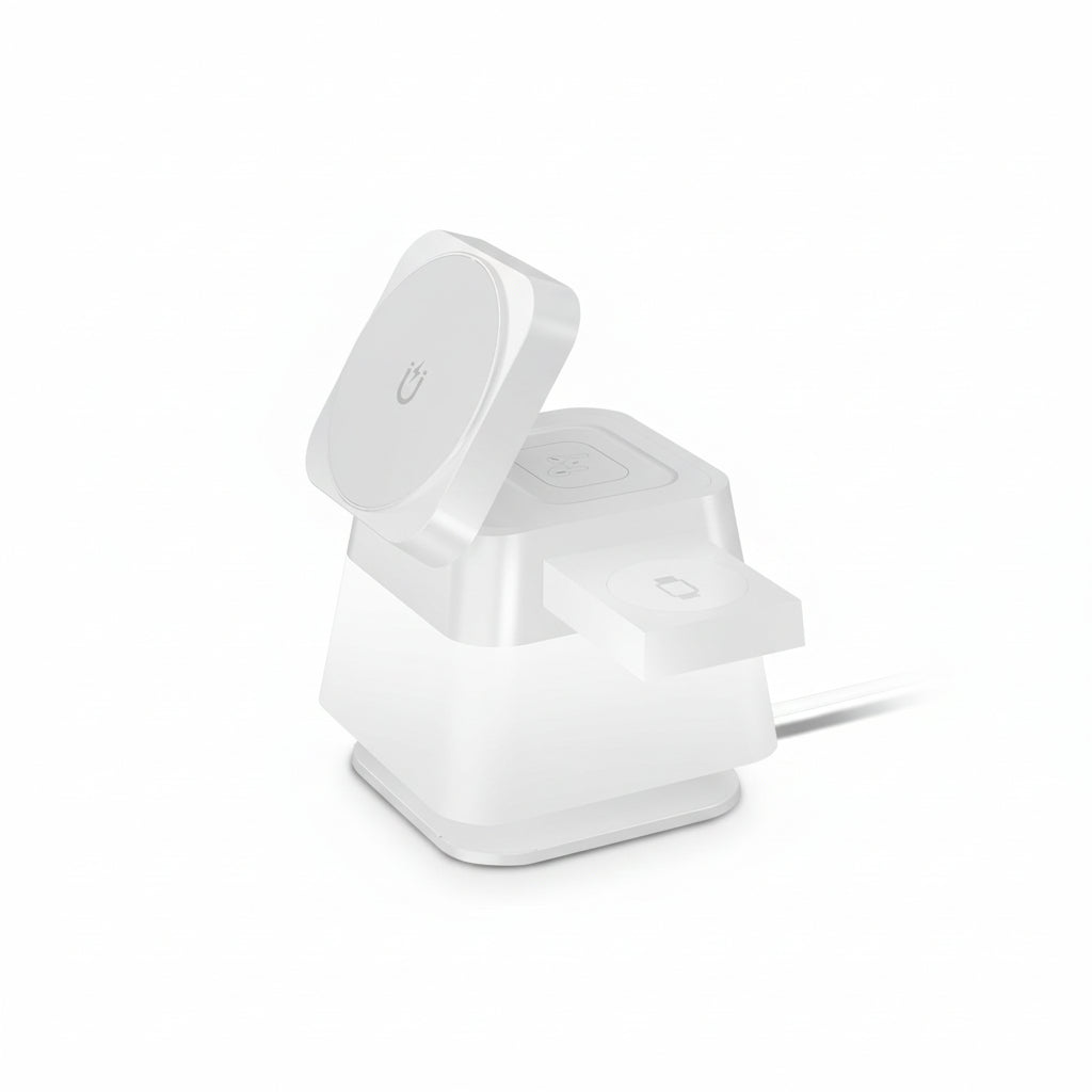 4-in-1 Rotatable Magnetic Wireless Charger Stand with Colorful LED Night Light