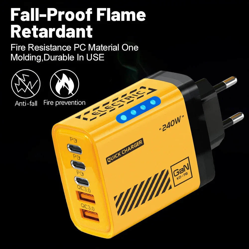 5-Port USB Wall Charger (AC 100–240V)