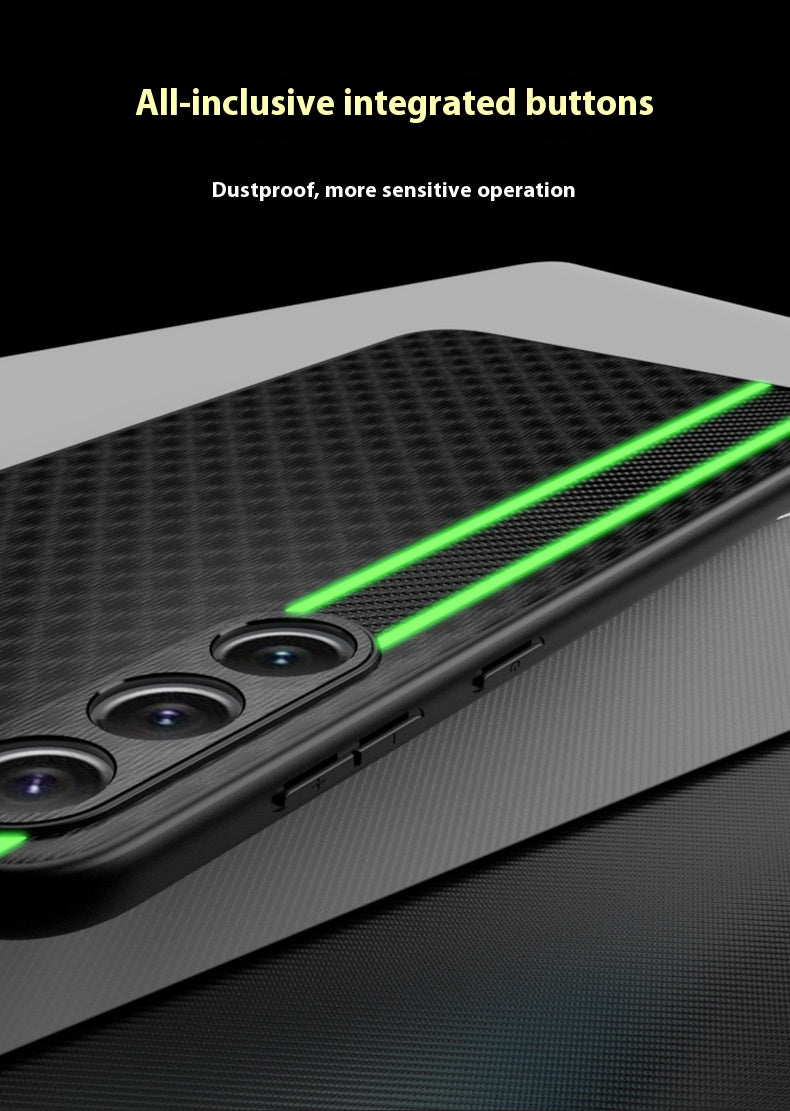 Business Plain Leather Ultra-Thin Phone Case – Carbon Fiber Back Cover for Samsung
