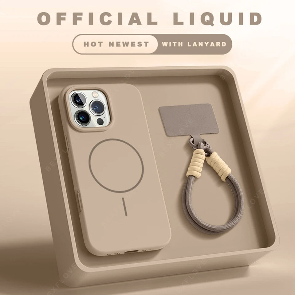 Magnetic Silicone iPhone Case with Lanyard