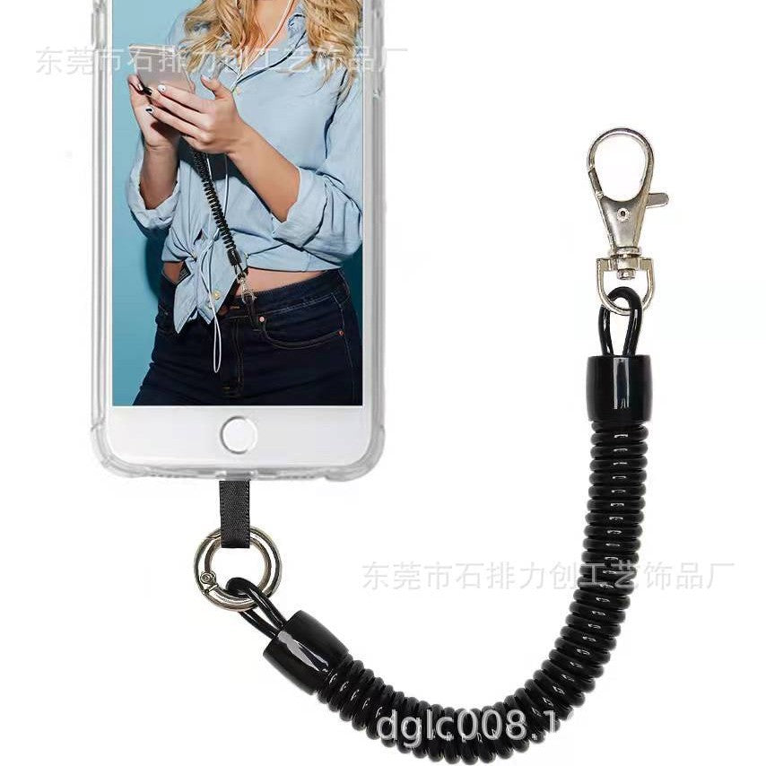 Phone Back Sticker Anti-Loss Lanyard- Universal TPU Patch with Carabiner