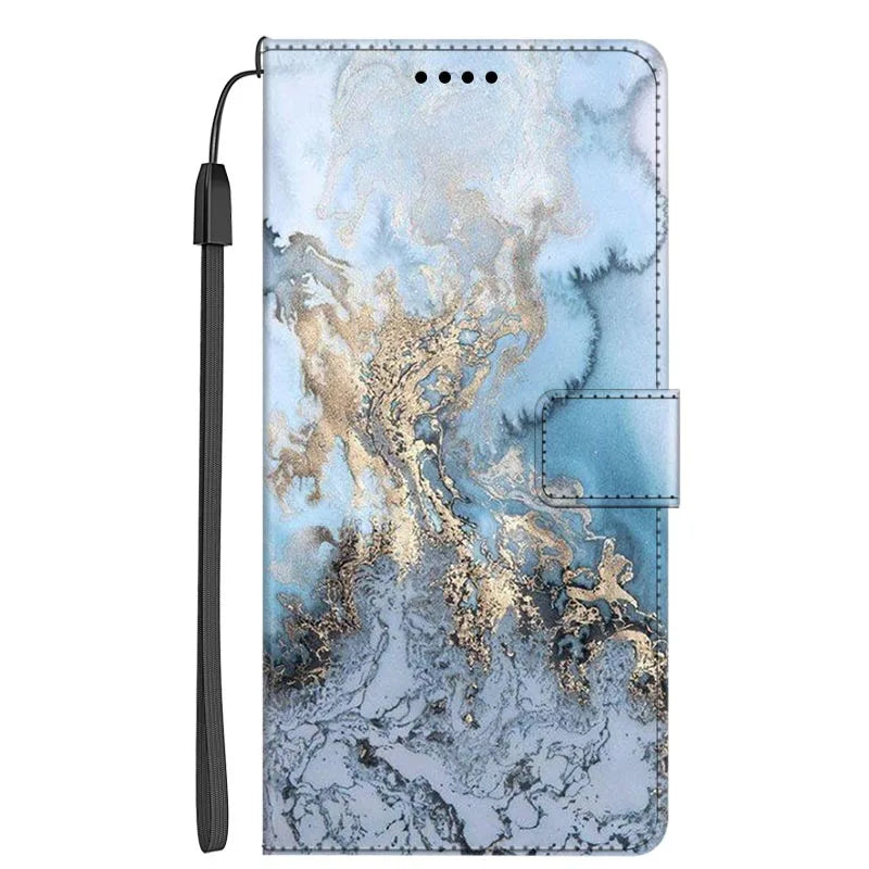 Marble Leather Wallet Flip Case- Google Pixel 7A & 7 Pro