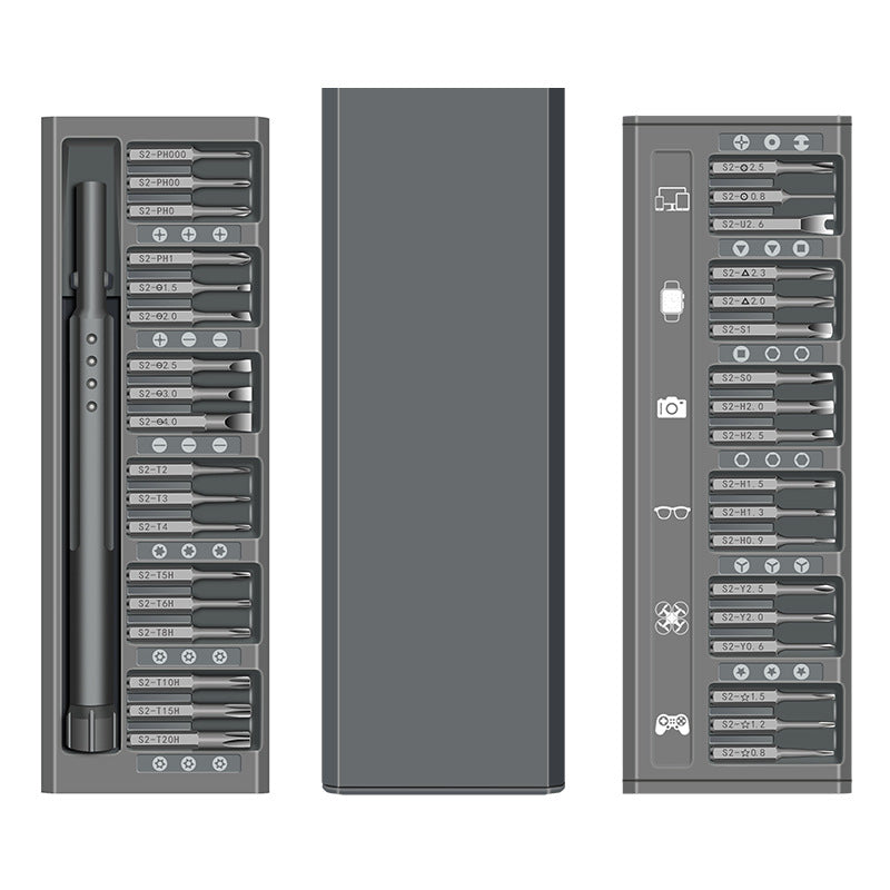 Repair Precision Mobile Phone Screwdriver Set- 37-Piece Magnetic S2 Alloy Steel