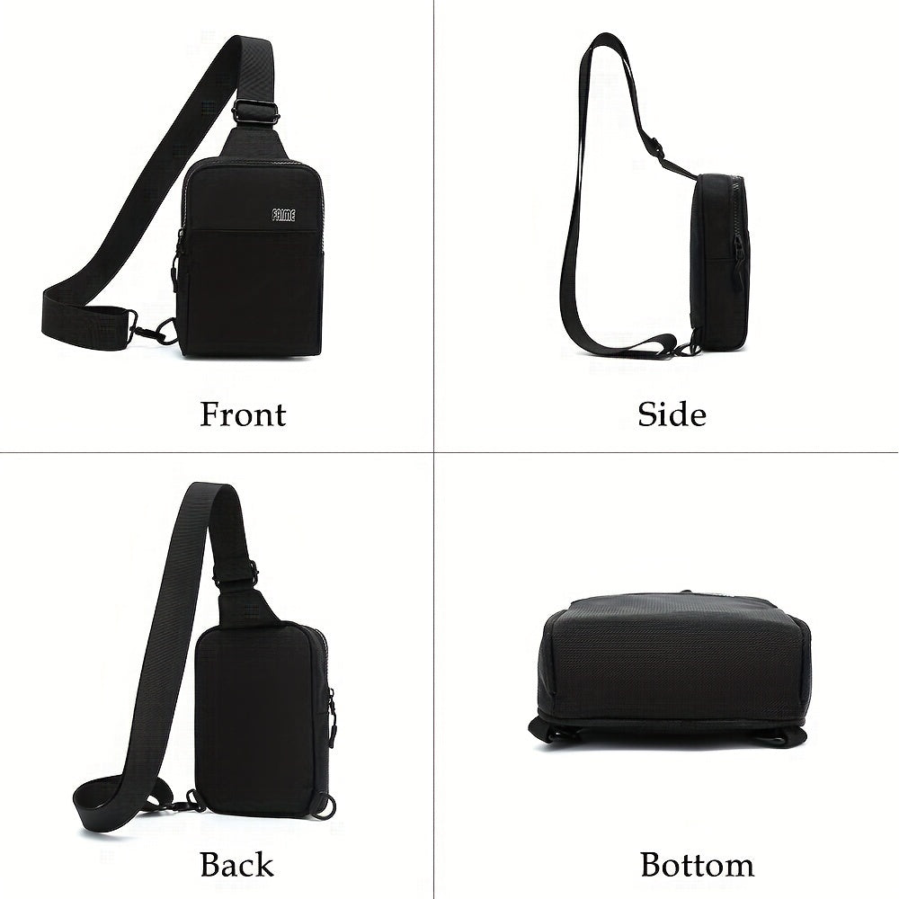 Mini Sling Crossbody Bag- Unisex Travel Chest Pack (Black)