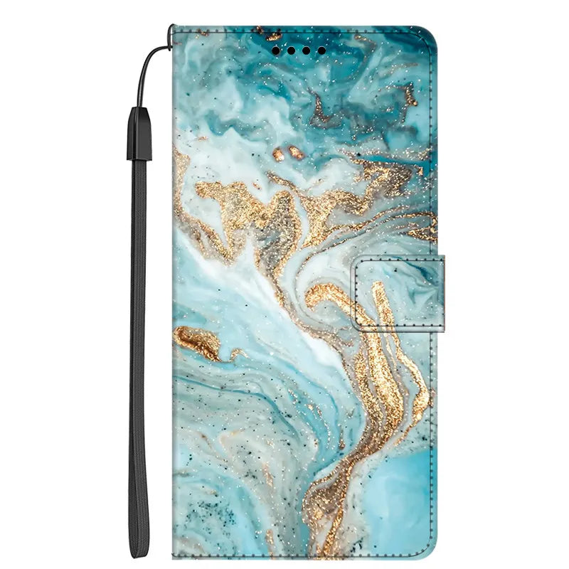 Marble Leather Wallet Flip Case- Google Pixel 7A & 7 Pro