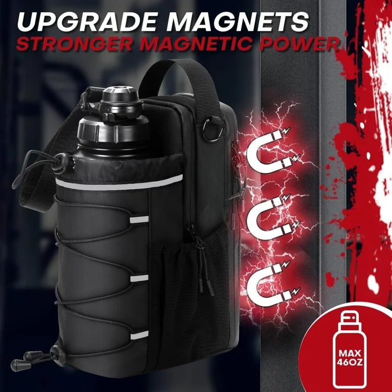 Fitness Magnetic Kettle Bag - Magnetic Gym Crossbody Sling with Water Bottle Holder for Men &amp; Women