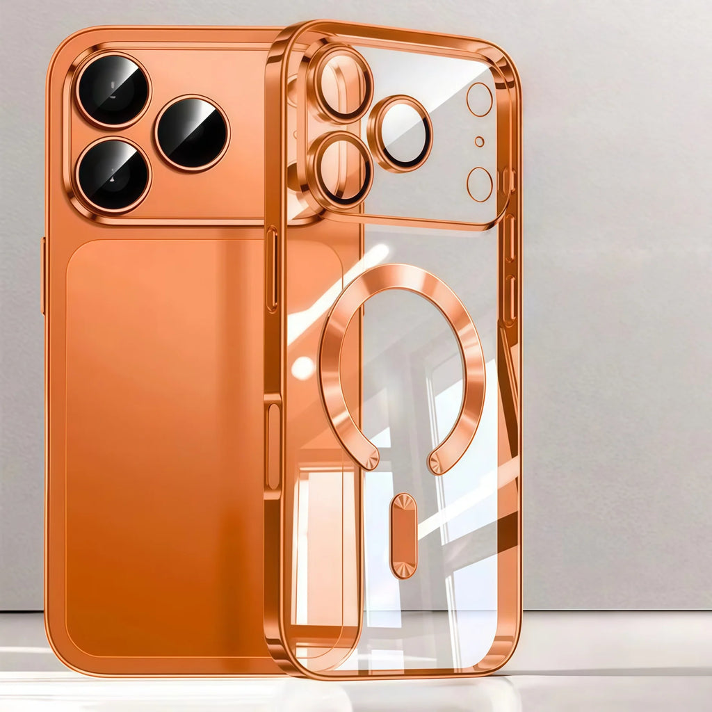 Magnetic Clear TPU Luxury Plated Phone Case with Camera Protection for iPhones