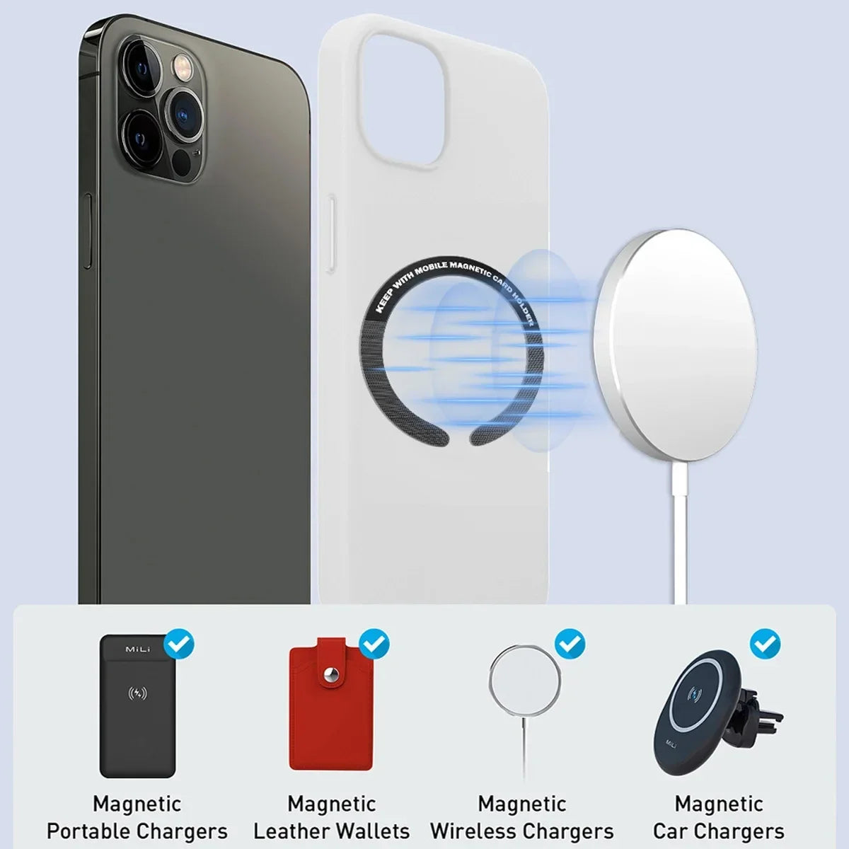 MagSafe Magnetic Ring Sticker – Universal Metal Plate for iPhone