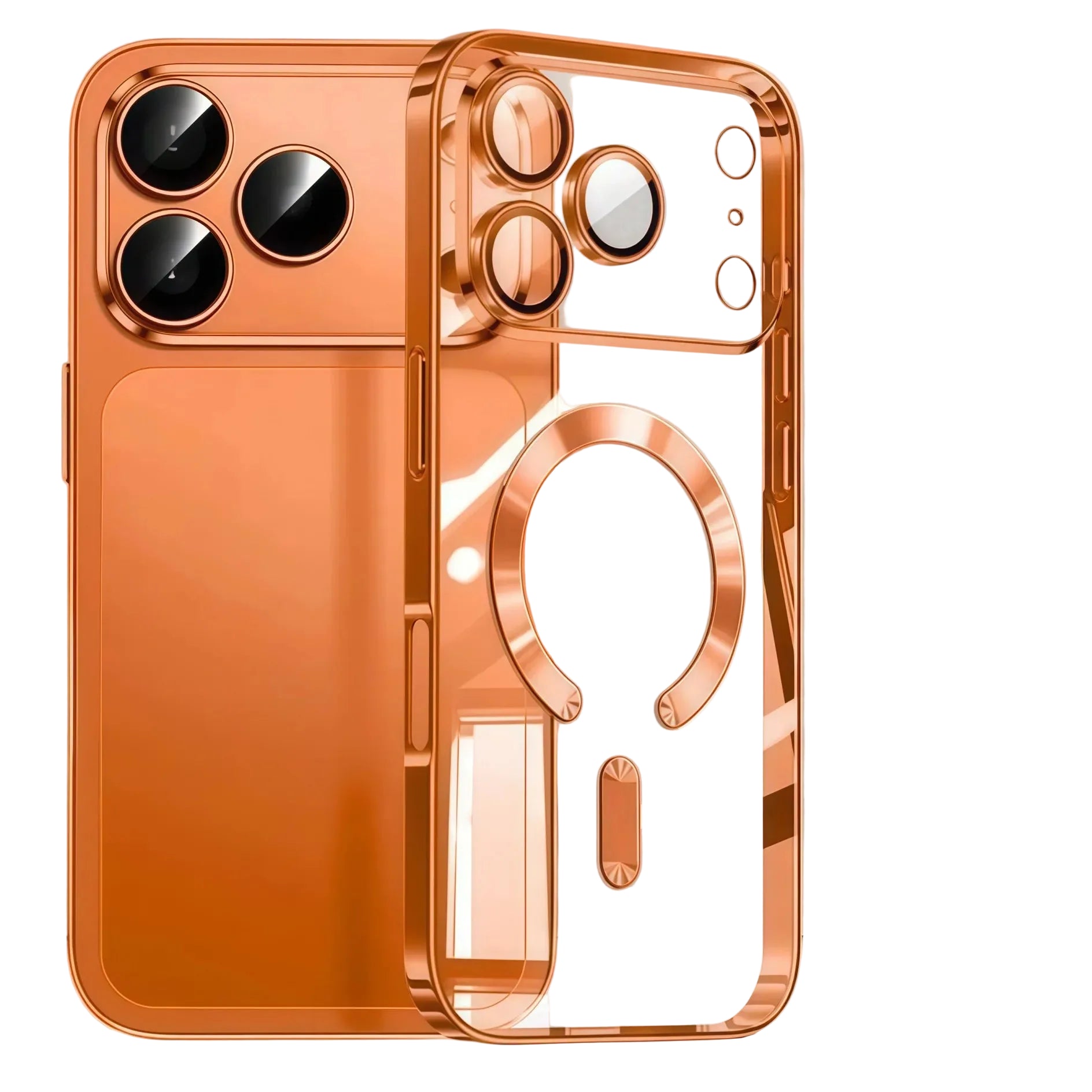 Magnetic Clear TPU Luxury Plated Phone Case with Camera Protection for iPhones