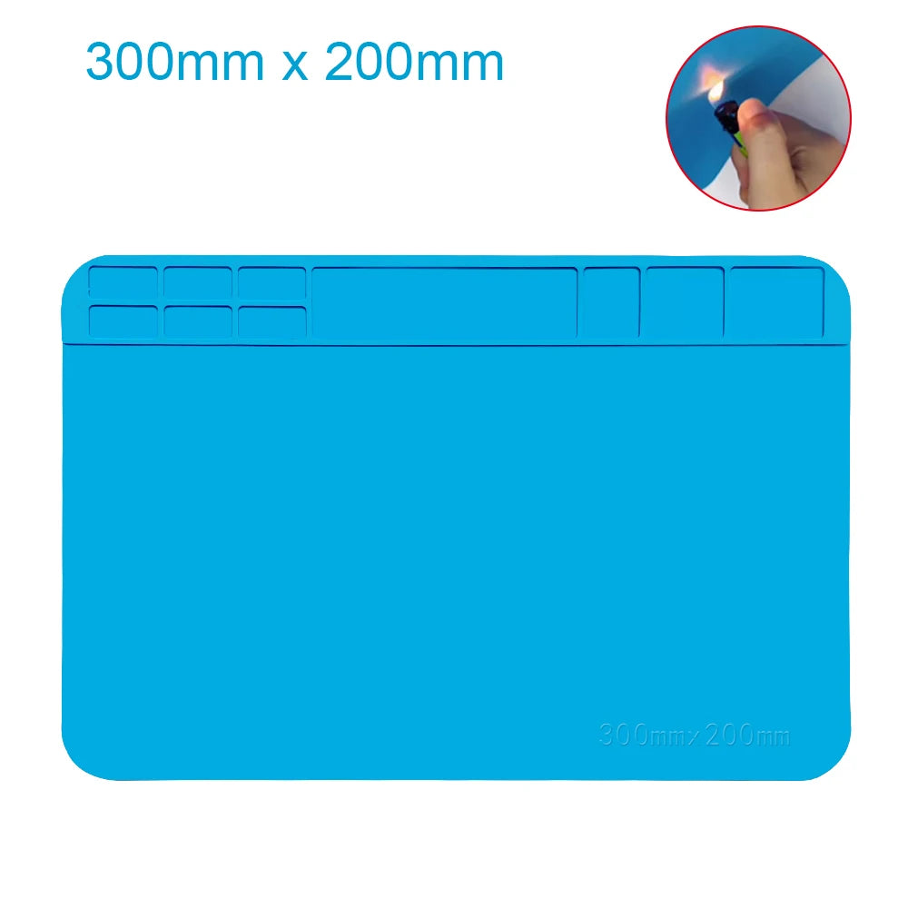 Magnetic Silicone Repair Mat – Heat Resistant 500°C Soldering Station & Anti-Static Electronics Workpad