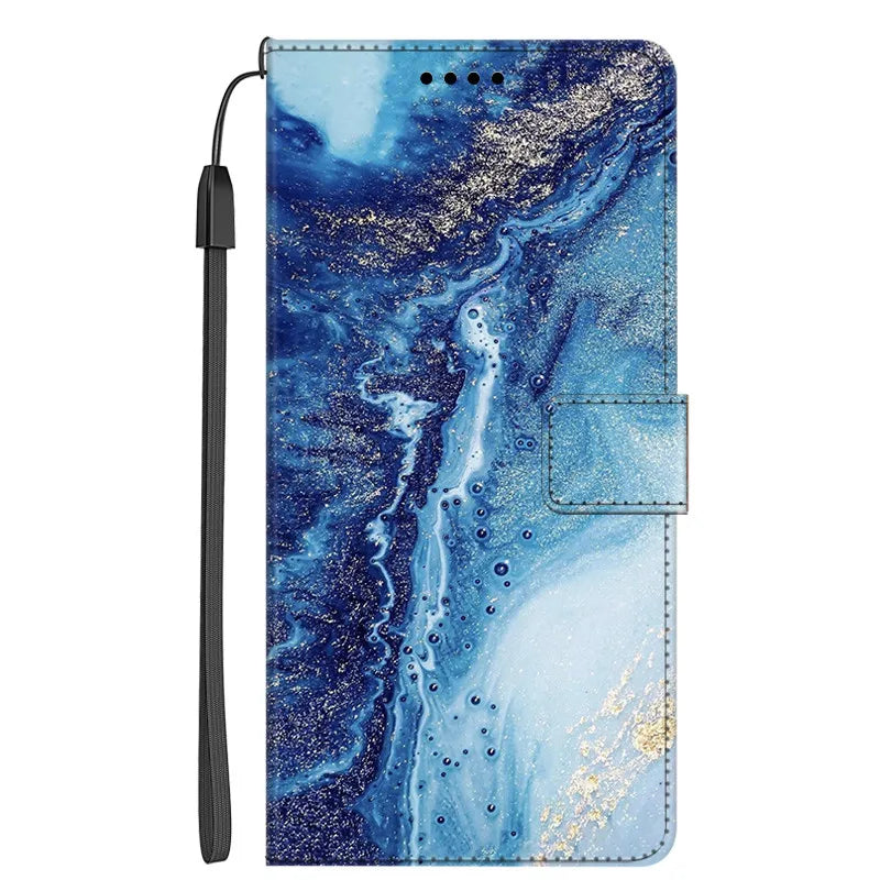Marble Leather Wallet Flip Case- Google Pixel 7A & 7 Pro