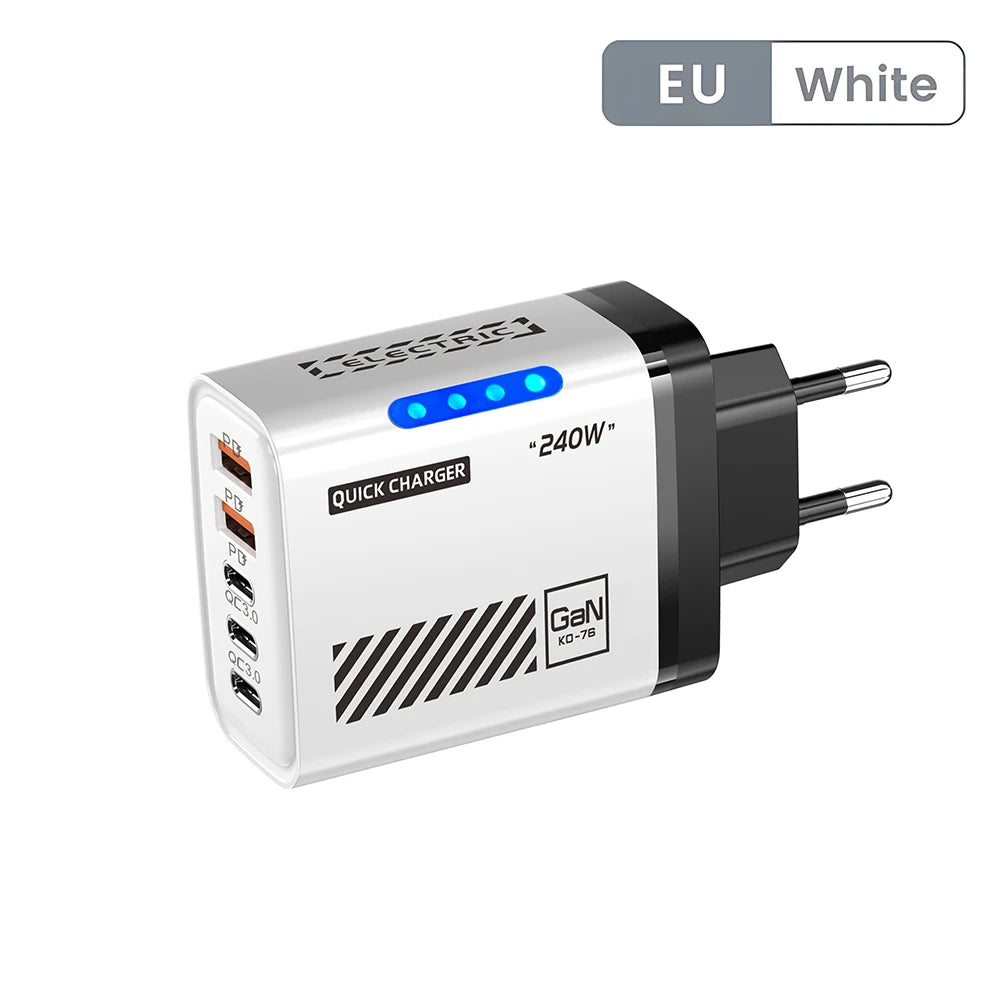 5-Port USB Wall Charger (AC 100–240V)