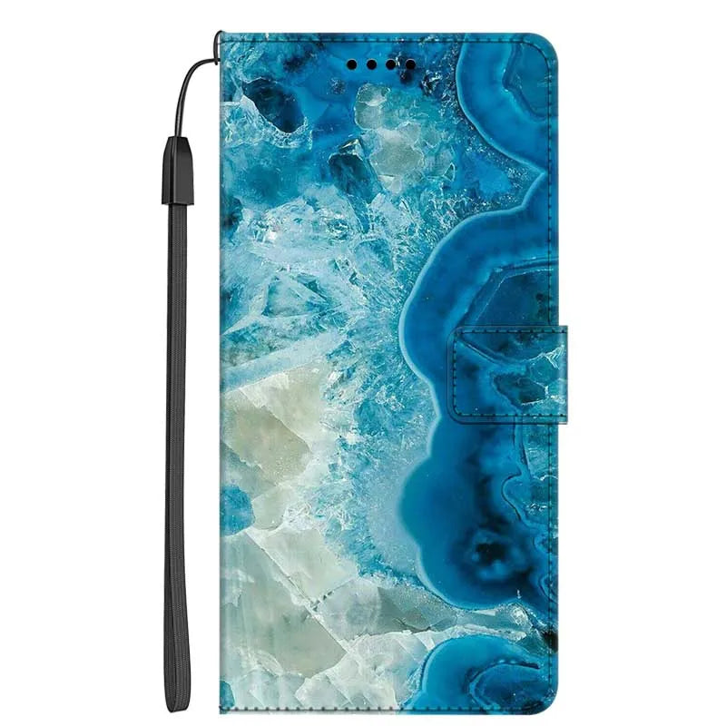 Marble Leather Wallet Flip Case- Google Pixel 7A & 7 Pro