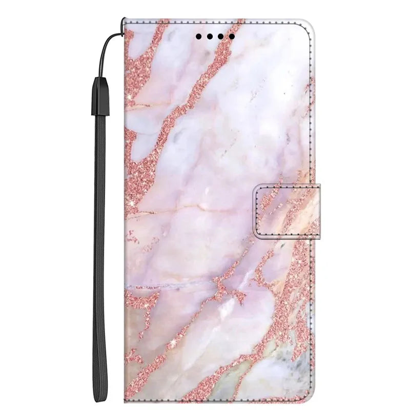 Marble Leather Wallet Flip Case- Google Pixel 7A & 7 Pro