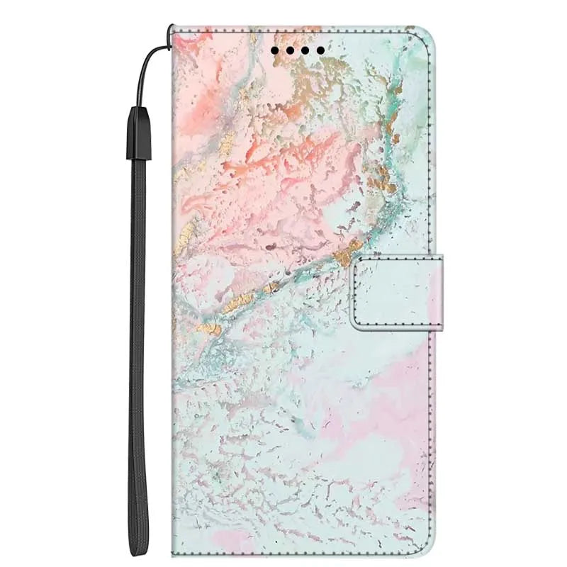 Marble Leather Wallet Flip Case- Google Pixel 7A & 7 Pro